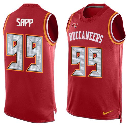 Nike Buccaneers #99 Warren Sapp Red Team Color Men's Stitched NFL Limited Tank Top Jersey
